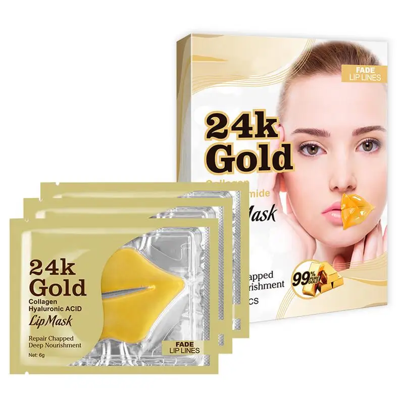 

10 шт., увлажняющие губы для губ, 24 К золота