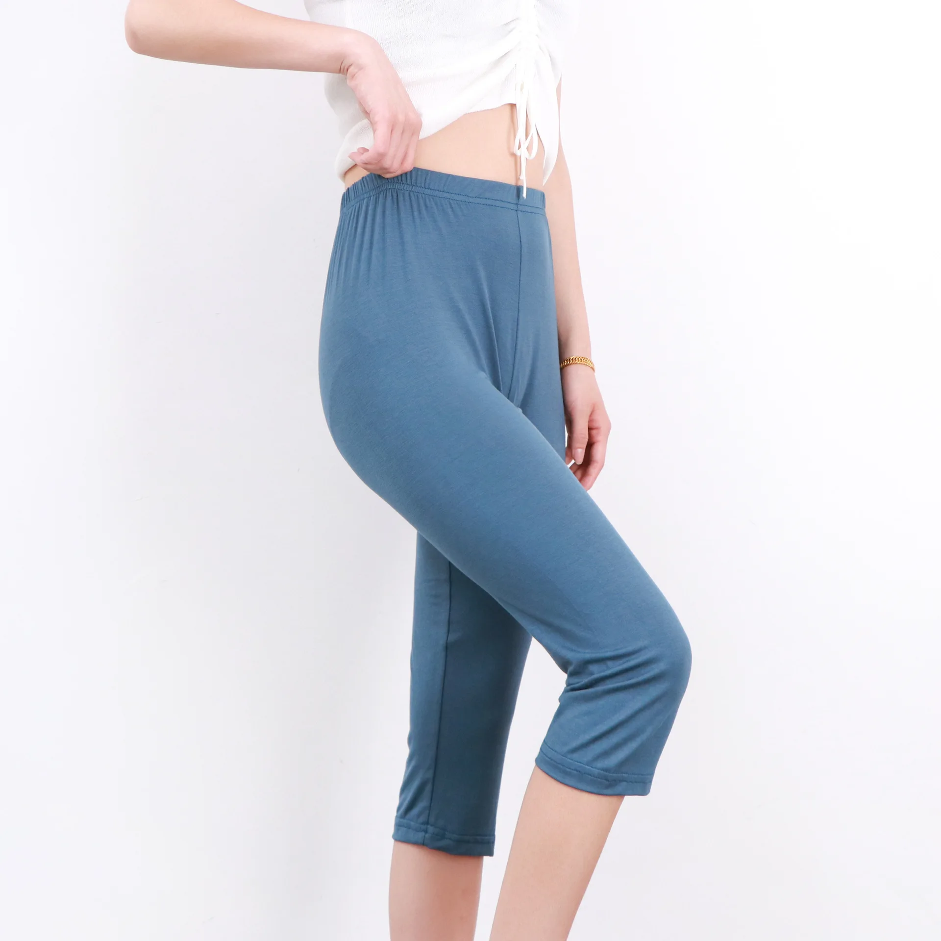 2022new women modal slim calf-length pants big size stretch leggings thin summer leisure pants XL-6XL comfortable