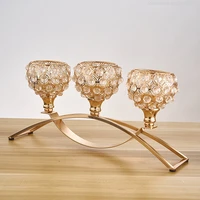 3 arms candelabras crystal arch bridge goblet candle holders bowl tealight candlesticks romantic ornament for home wedding decor