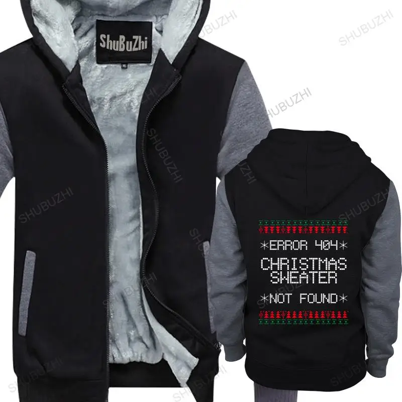 

Men streetwear hooded zipper Error 404 Christmas Sweater Not Found Software Engineer Version mens shubuzhi fleece hoodies