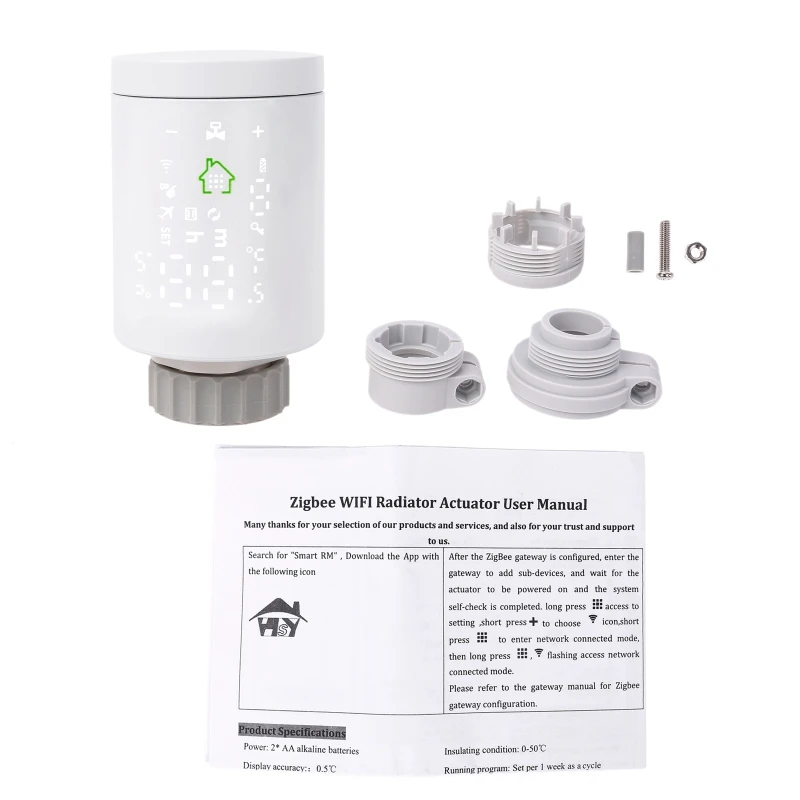 

ZigBee Radiator Actuator Temperature Controller Works with Alexa Google-Home