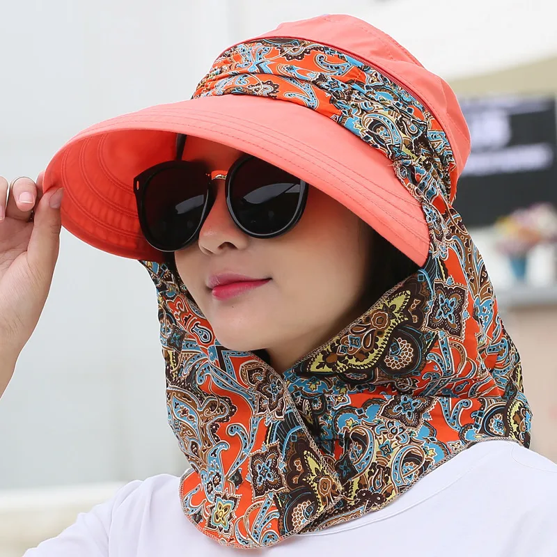 

1Pc Sunshade Hat Female Spring And Summer Beach Hat Sunscreen Cap Cover Face Big Edge Outdoor Cycling Foldable Sun Hat
