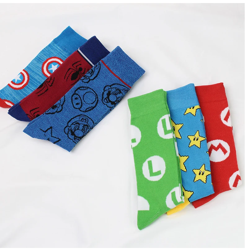 

Comics Women Men New Cartoon Star Cotton Long Printed Cute Funny Mid-Calf Crew Tide Anime Harajuku Casual Calcetine Corto Hombre