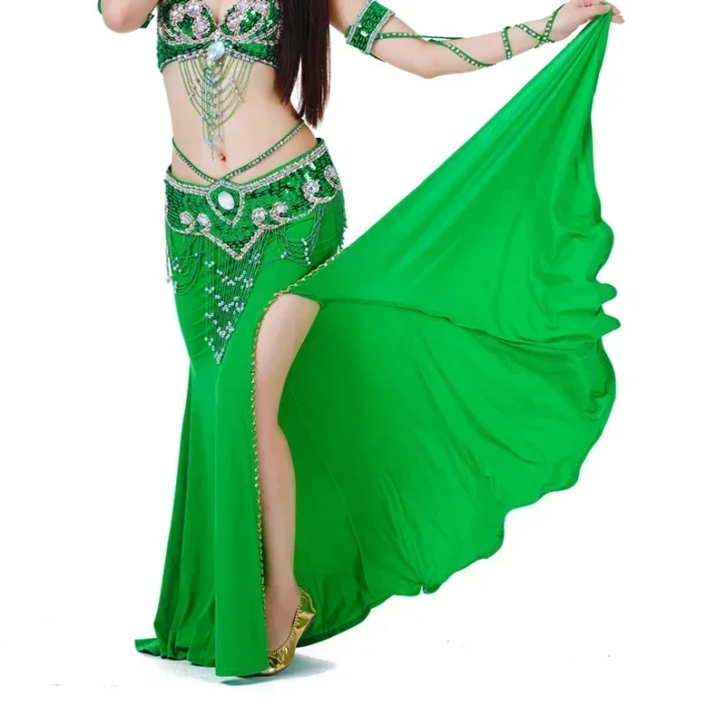 Женский костюм для танца живота платье с разрезом и юбкой одежда восточных