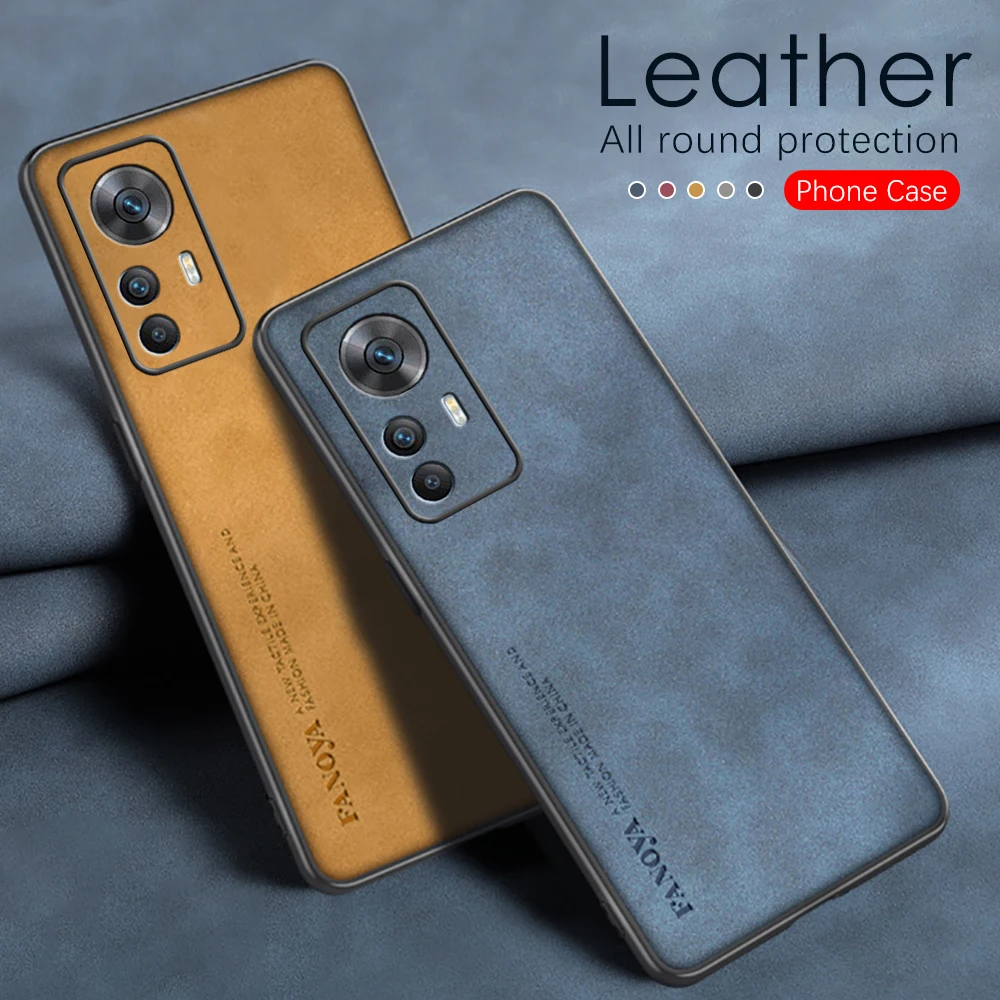 

For Xiaomi 12T Pro Case Lambskin Texture Leather Back Cover Xiomi Xiaomy Mi12T Mi 12 T Xiaomi12T Pro Soft Frame Shockproof Coque