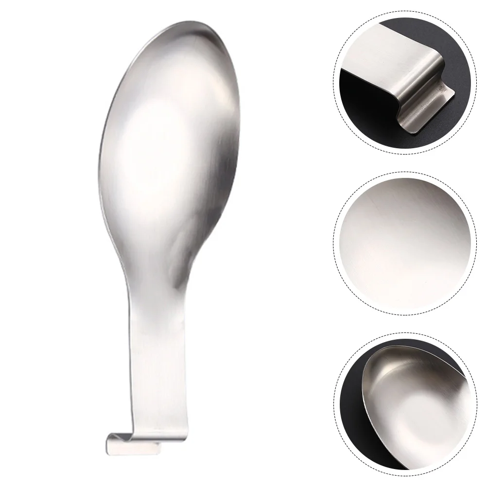 

Household Spoon Holder Stainless Steel Spoon Rest Heat Resistance Spoon Rest for Restaurant Hotel Kitchen
