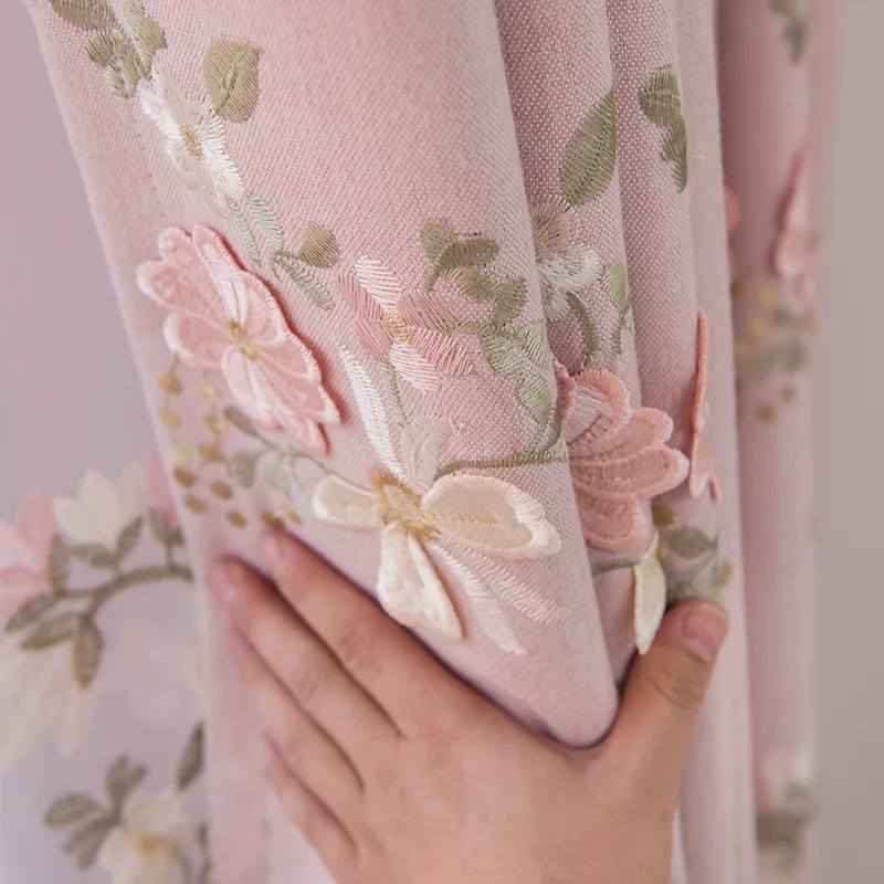 

Шторы для гостиной спальни фантазия принцесса розовые тисненые затемняющие вышитые шторы могут быть изготовлены на заказ
