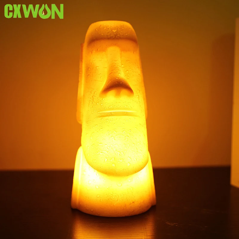 

3d-ночник Moai, светильник на Пасхальный остров, настольная лампа для портретной съемки, прикроватный декоративный светильник для детской спа...