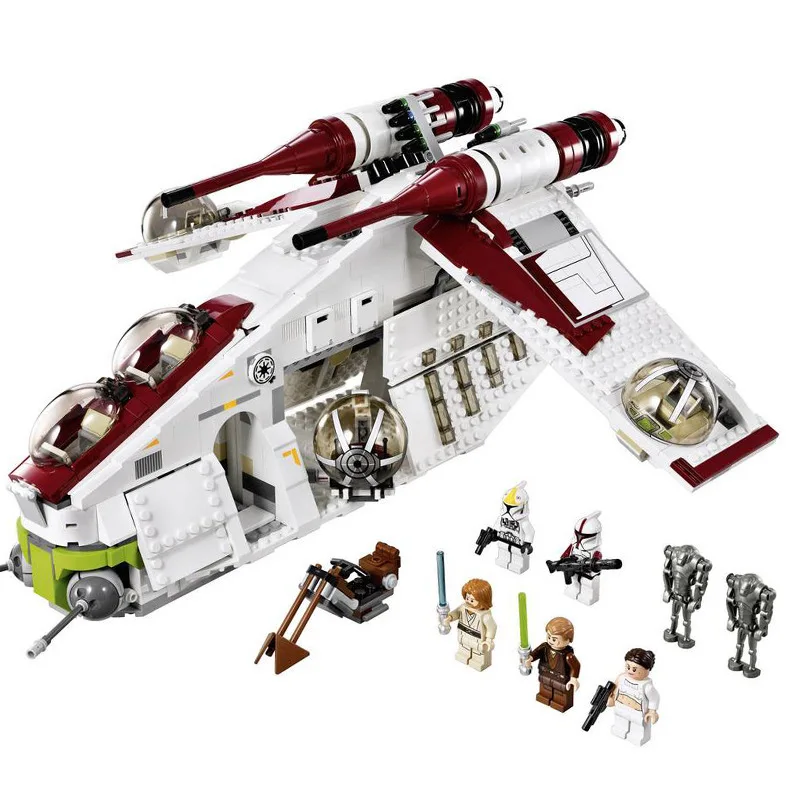 

1228pcs In Stock Star Plan Republic Dropship Gunship Building Blocks Bricks 75021 DIY Toys For Children Birthday Christmas Gift