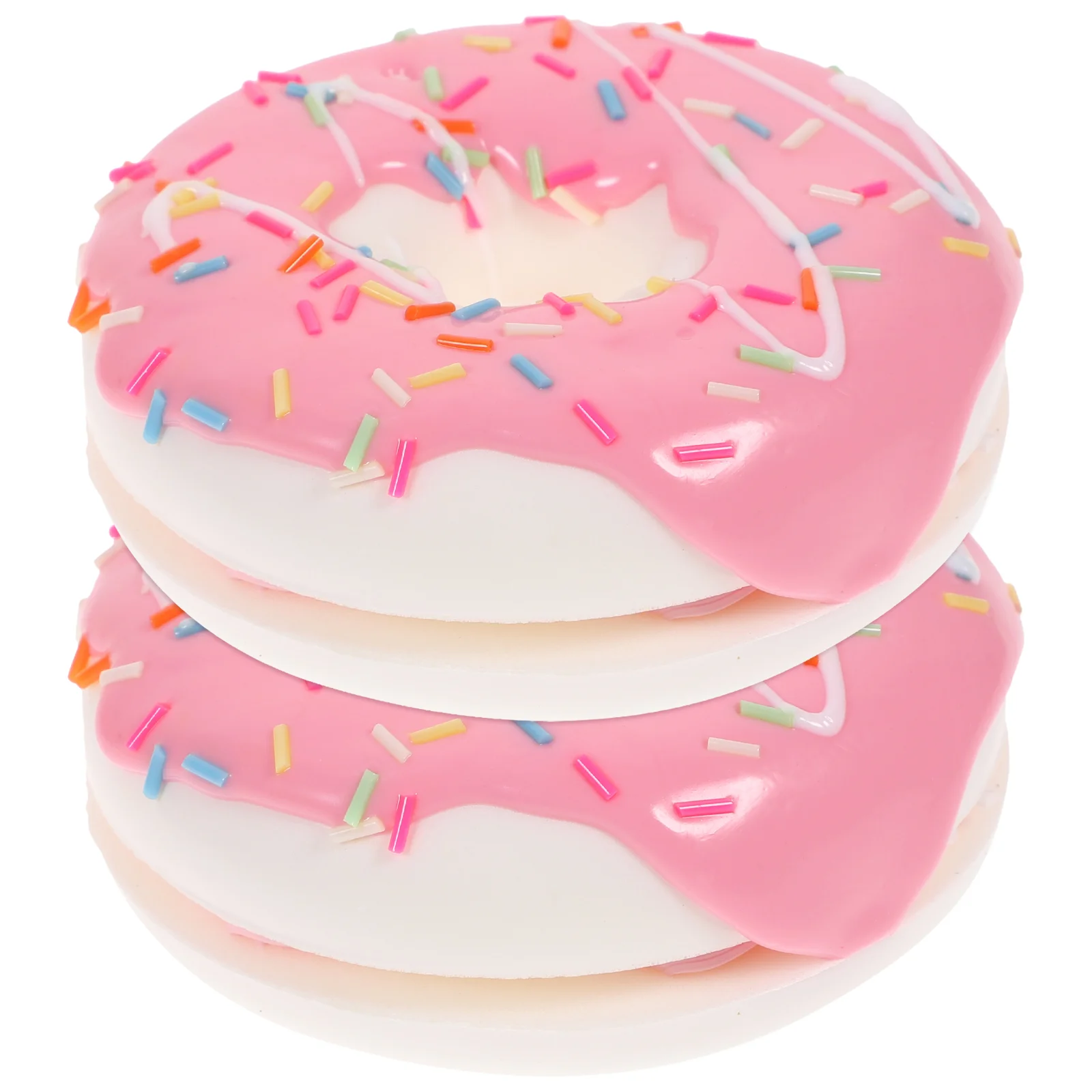 

2 Pcs Simulation Donut Faux Doughnuts Food Artificial Donuts Dessert Decoration Bun Pendant Pu Fake Cake Toys