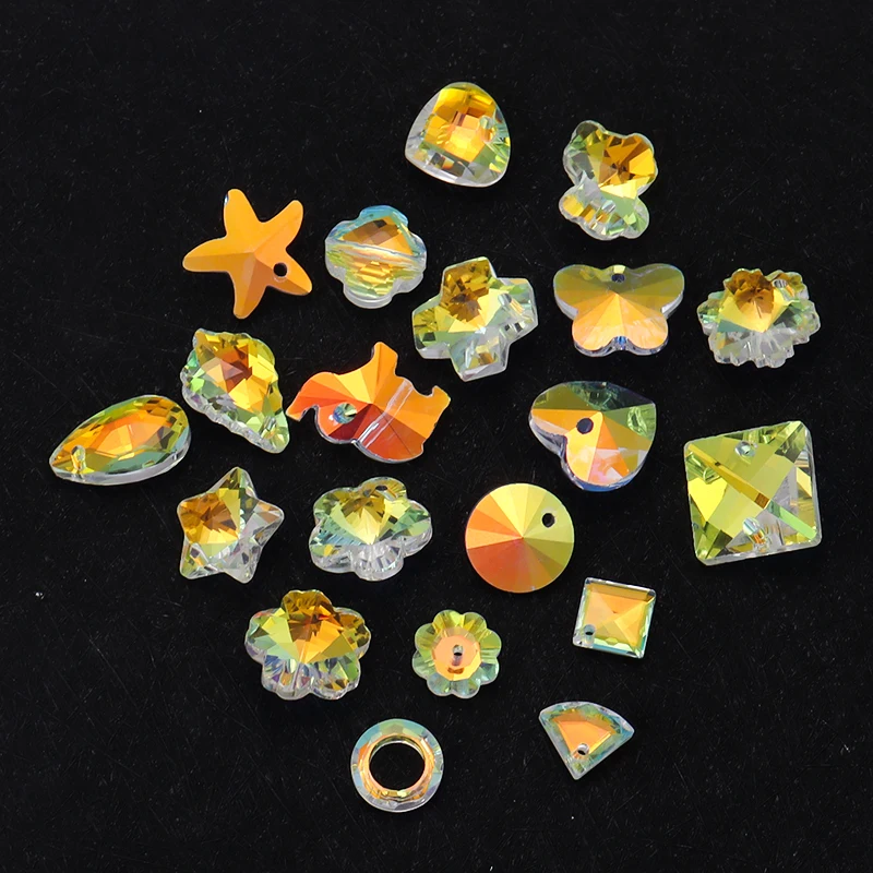 10-20pcs/Lots crystal beads for DIYJewelry Making charm rainbow color glass pendant making festival lamp decoration - купить по