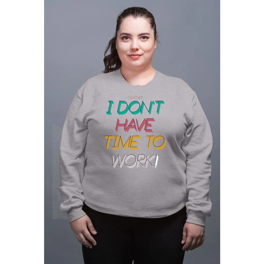 

Женская серая толстовка Dorlie Wear «Я не время работы»