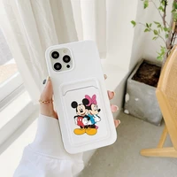 disney card mickey and minnie mouse phone case for iphone 13 12 mini 11 pro xs max x xr 6 7 8 plus se 2 3