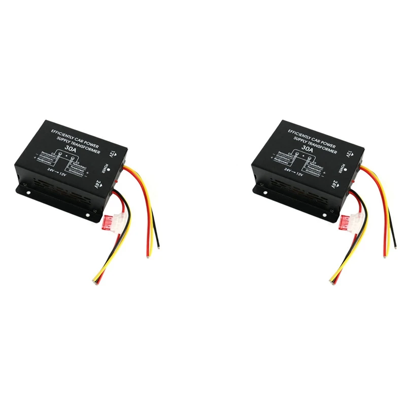 

2X 24V To 12V 30A Power Supply Buck Transformer Converter Truck Bus DVD Audio Modification Efficient Vehicle Power Buck