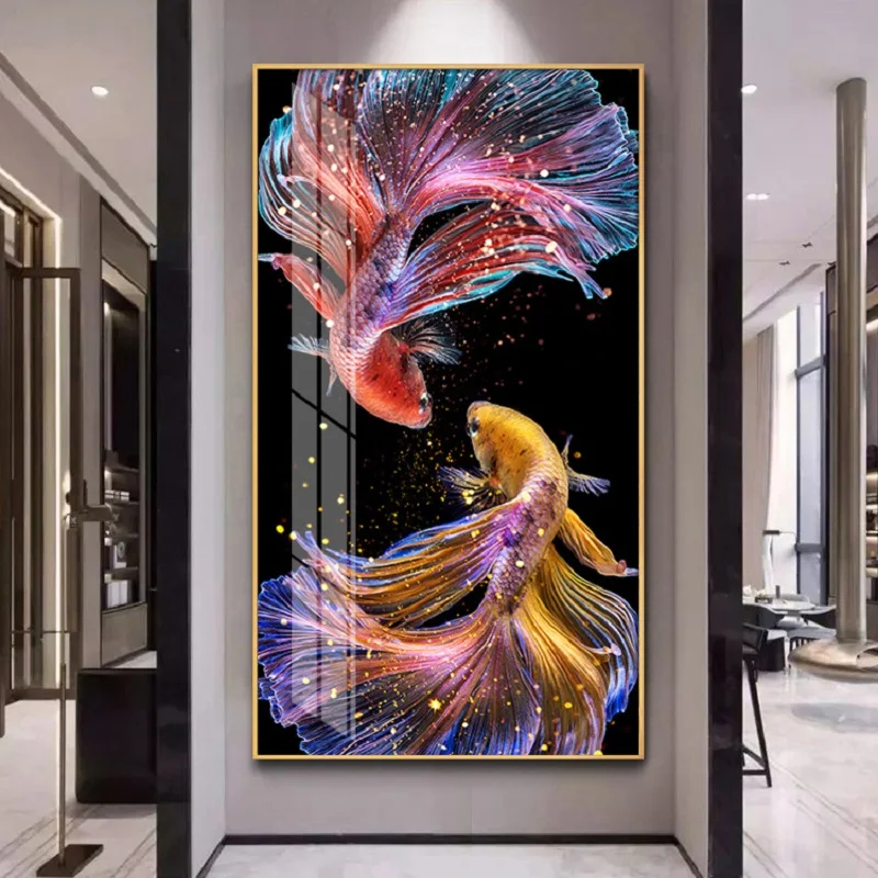 

5D Diamond Painting DIY Lucky Koi Full Diamond Embroidery Large Office Living Room Bedroom Home Decore Diamond Cross Stitch Kits