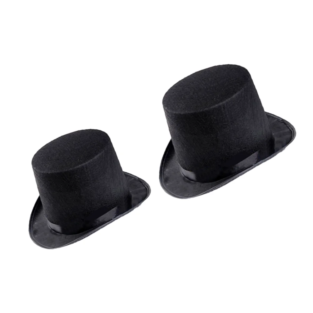 

2 Pcs Negras Para Hombres Party Black Hat Felt Aldult Performance Baseball cap