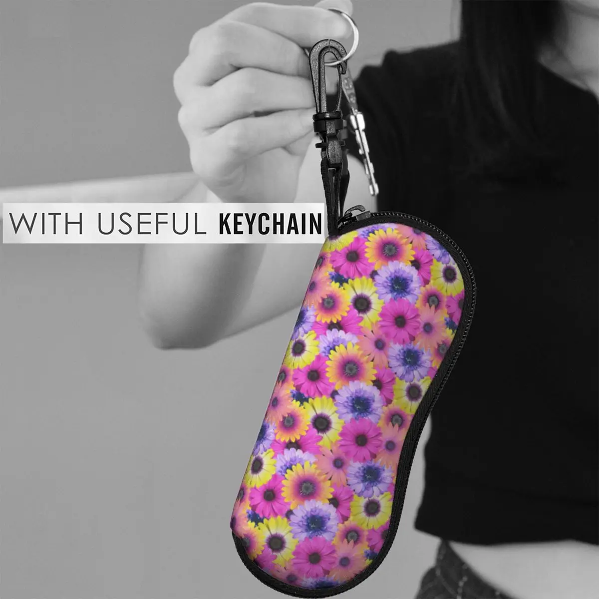 

Вертикальные очки с африканскими маргаритками, искусственные, розовые, фиолетовые, цветочные персонализированные мужские и женские солнцезащитные очки, модный футляр для очков для чтения