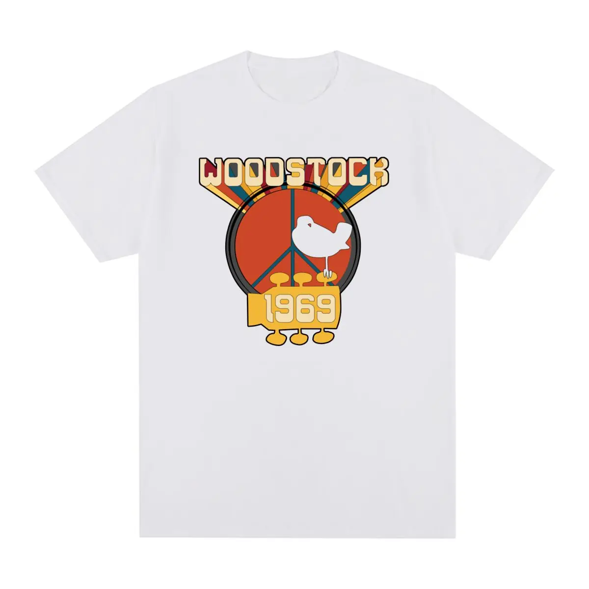 

Woodstock Vintage T-shirt Peace Love Music Cotton Men T shirt New Tee Tshirt Womens Tops