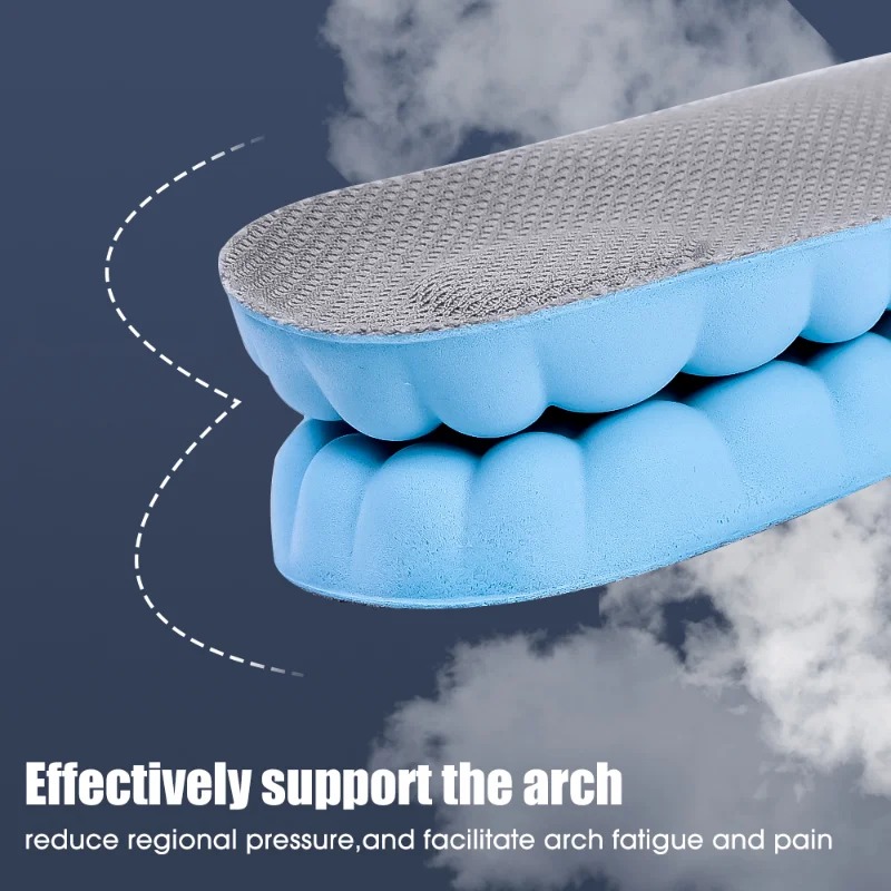 Soft Latex Sport Insoles Ice Silk Sport Insoles Breathable High-elasticity Shock Absorption Running Shoe Pad for Men Women