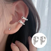 1pc fashion heart belt clip on earrings for women punk non piercing ear cuff cartilage hoop earring hip rock party jewelry gifts