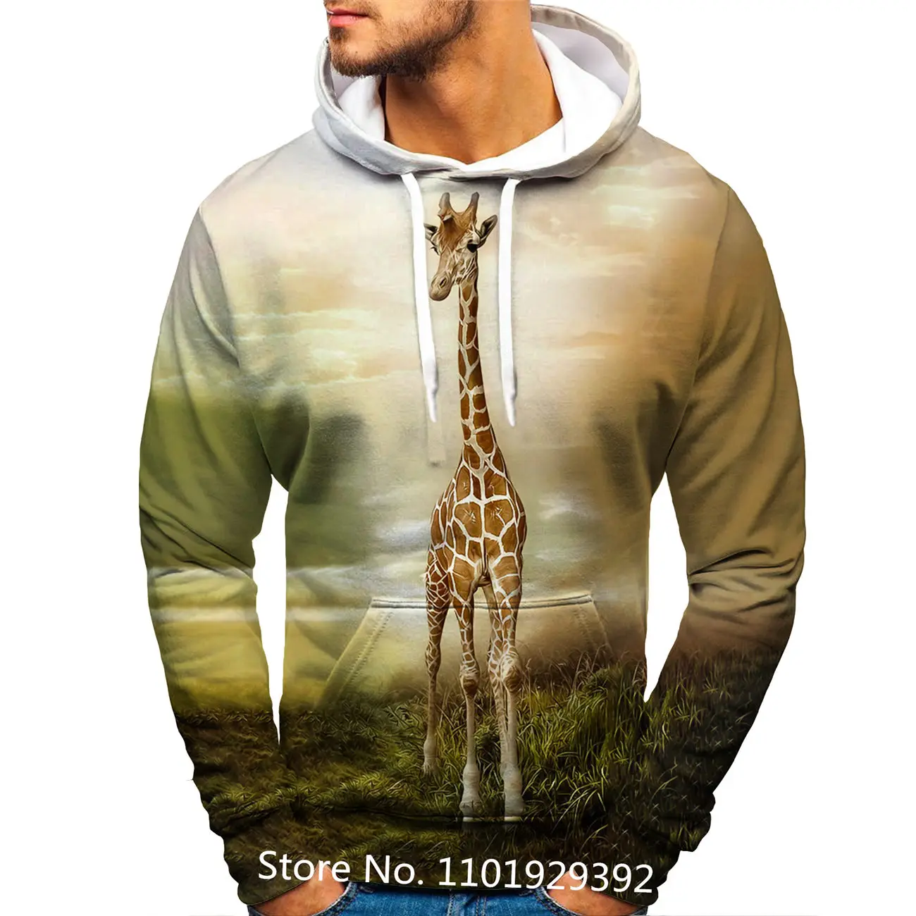 2022 New Fashion Women/men Giraffe 3D Printed Hoodie Cute Animal Hoodie Hip Hop Sweatshirt Top