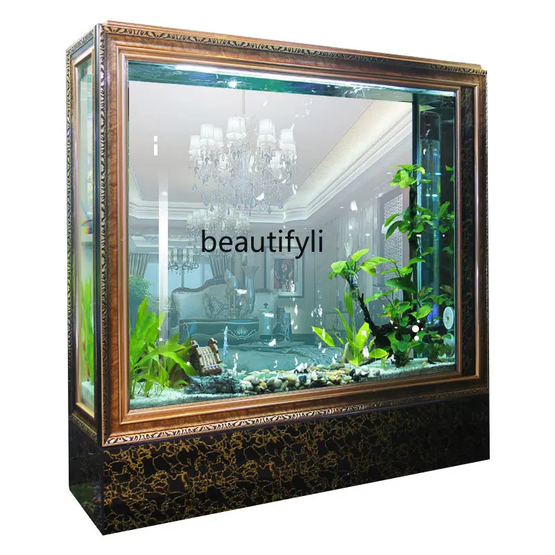 

Fish Tank Household Screen Floor Type Ecological Partition Hallway Wall Luxury Modern Large Fish Tank