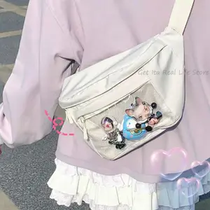 Original Cute Gyaru Chain Denim Transparent Shoulder Bag Itabag Handbag  Sweet Cool Girl Messenger Bag Versatile Fashion Bag - AliExpress