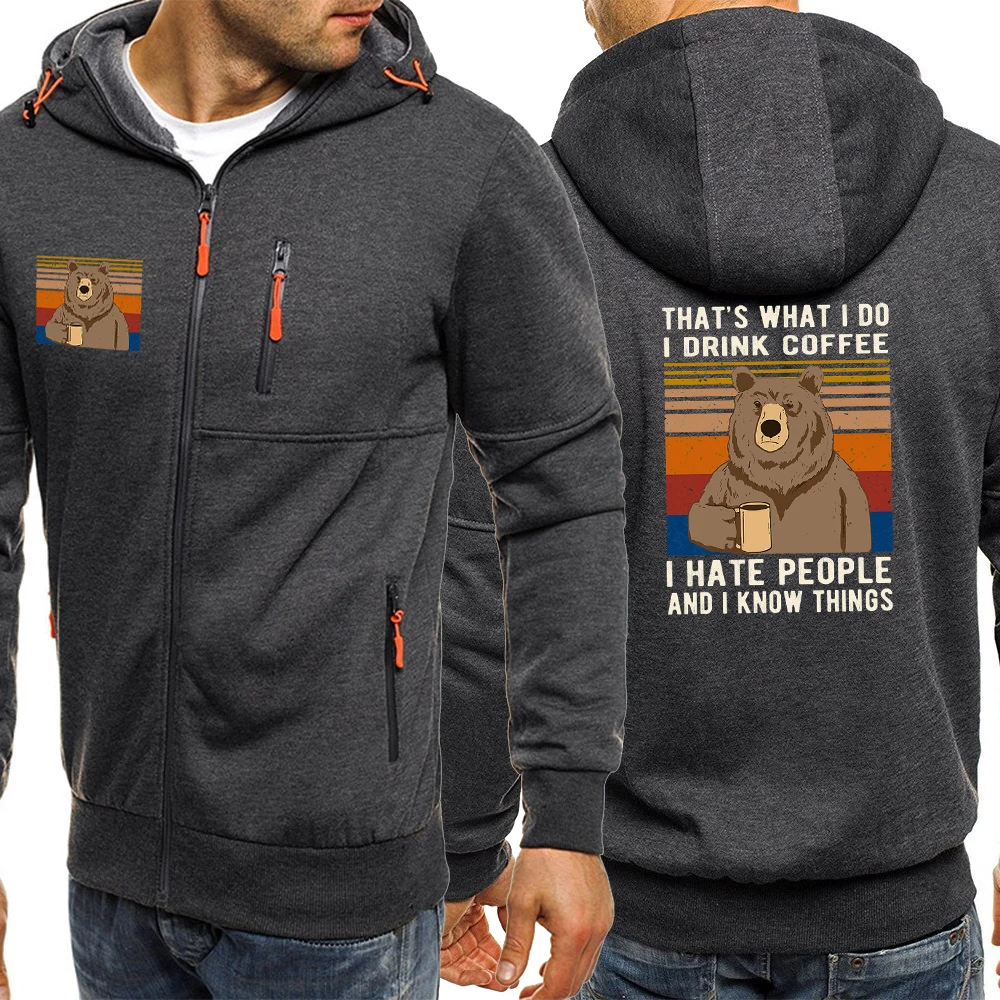 

Толстовка Thats What Bear Do I Drink Coffee Мужская, Спортивная уличная одежда оверсайз, Простые качественные свитера, трендовые пуловеры с длинным рукав...