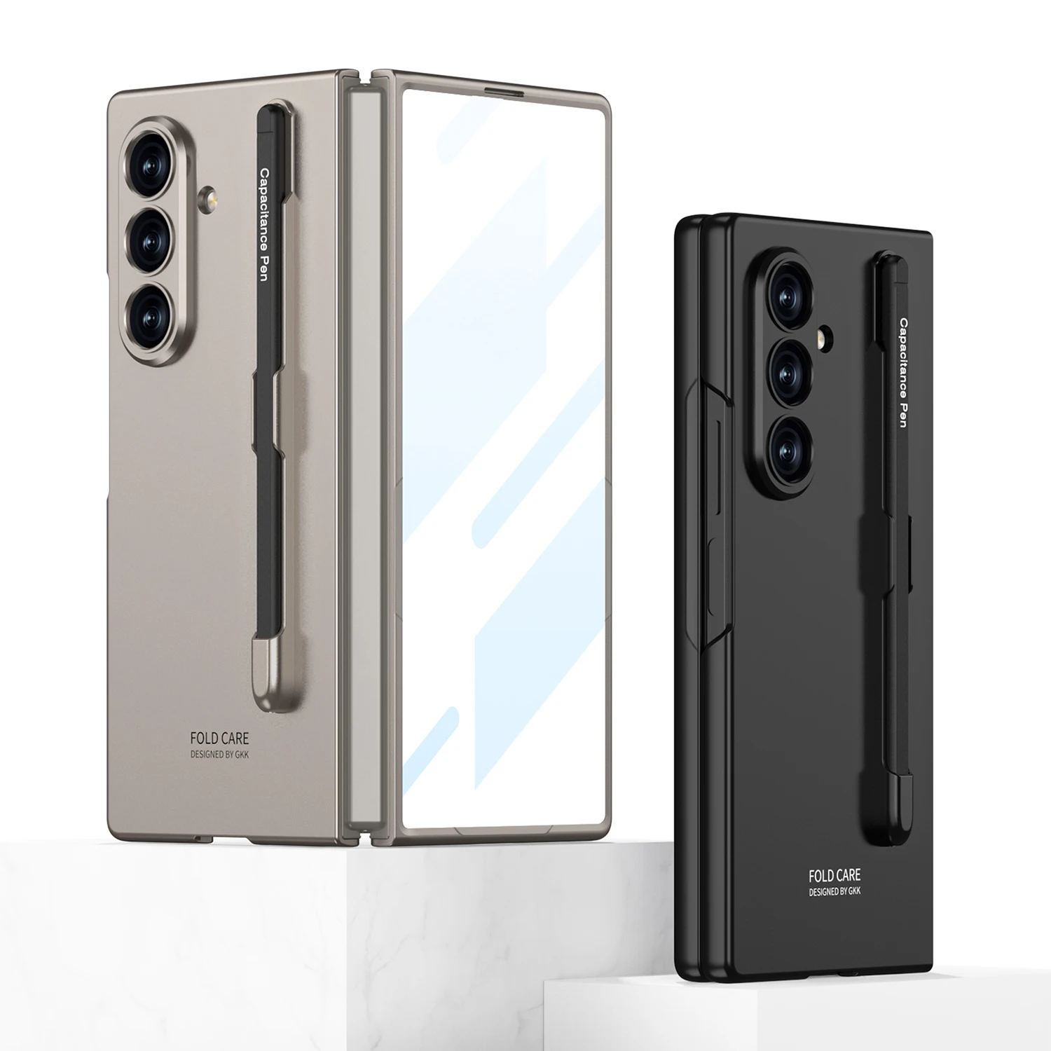 Фото Чехол GKK Matte Slim для Samsung Galaxy Z Fold 8 Ultra ZFold8, тонкий, жесткий, из поликарбоната, с отсеком для стилуса, защитная пленка из стекла 9H HD, в комплекте стилус. №2