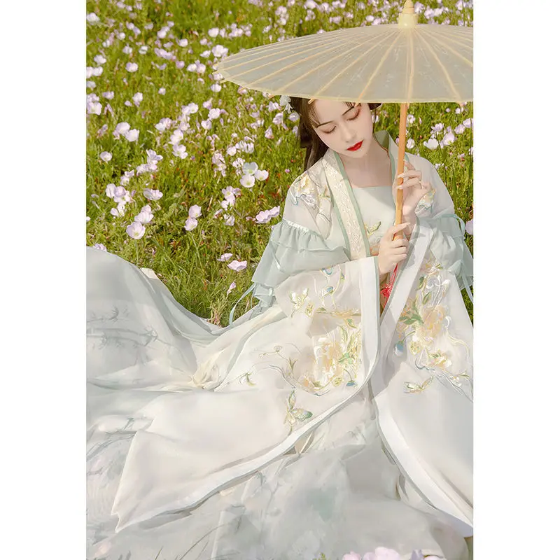 

Китайское платье Hanfu, женское традиционное танцевальное платье с вышивкой