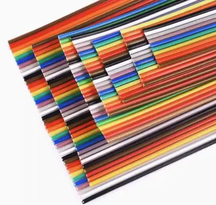 1 метр 10P/12P/14P/16P/20P/26P/34P/40P/50P 1,27 мм цветной плоский ленточный кабель Радужный кабель DuPont для FC разъем Dupont