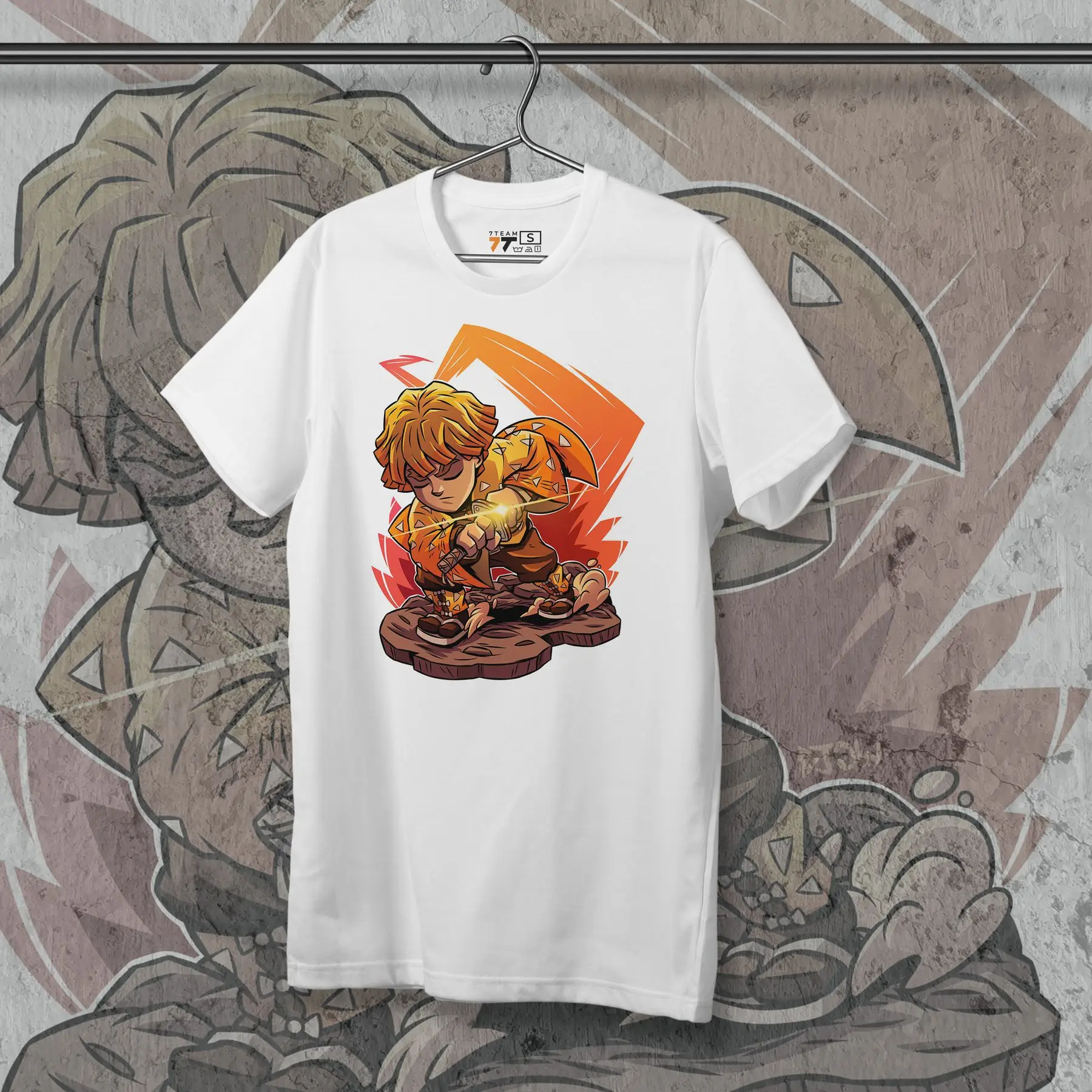 T-koszulka z nadrukiem Demon Slashing Blade - Zenitsu Kid