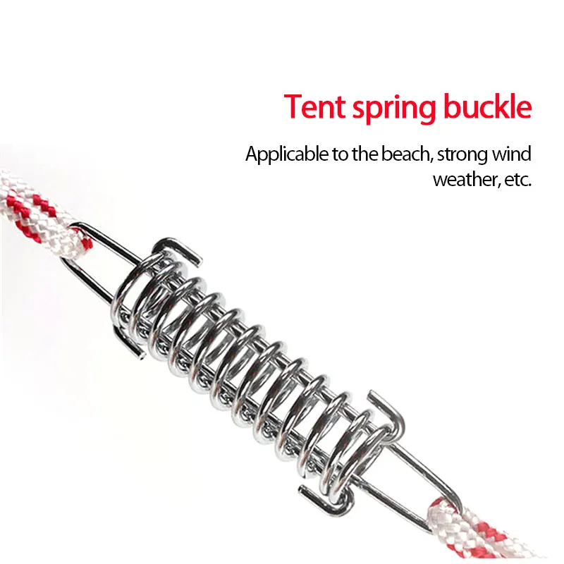 

Stainless Steel Wind Rope Buckle Spring Hook Buckle High Strength Steel Rope Buckle for Camping Pro Fixed Hook Buckle Tarps Tent