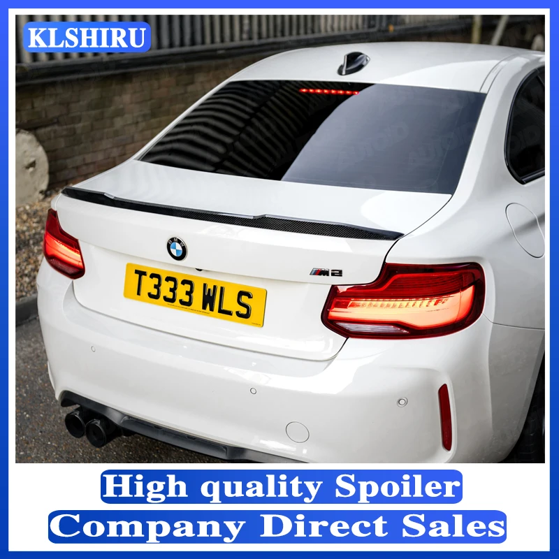 

Use For BMW 2 Series F22 Coupe M2 F87 Spoiler 2013--2019 Year Real Carbon Fiber Rear Wing CS Style Accessories Body Kit Black