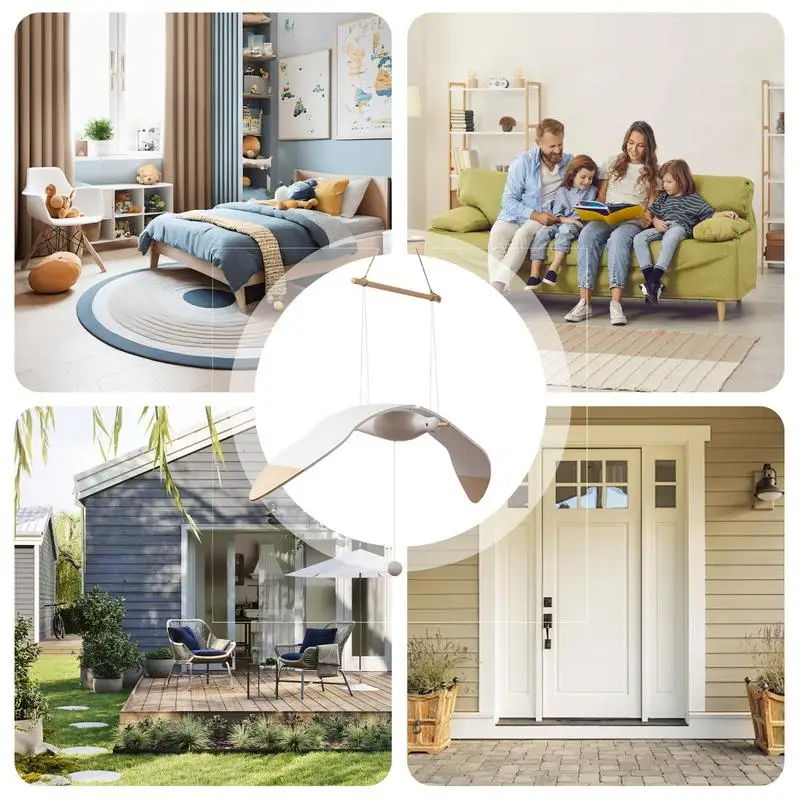 Деревянный летающий морской чайник Декор Декоративный мобильный орнамент