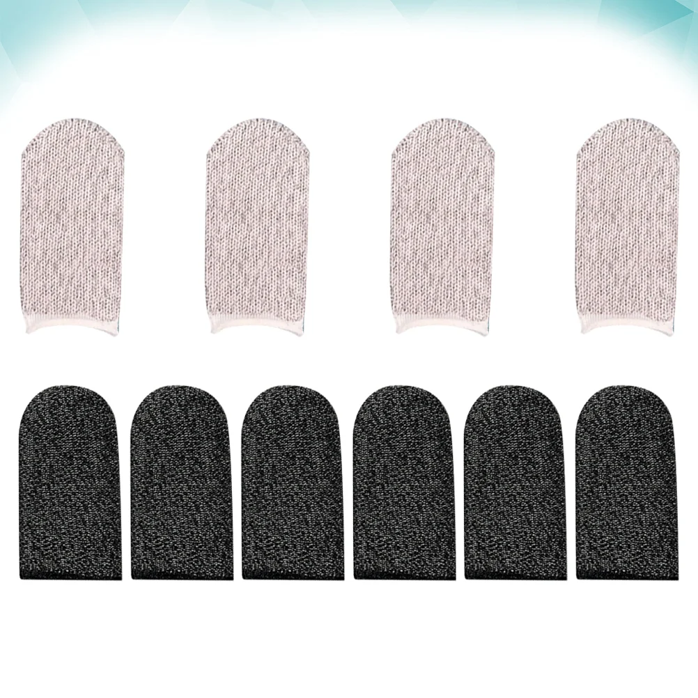 10Pcs Sturdy Finger Cots Finger Props for Home (6Pcs Black, 4Pcs White)