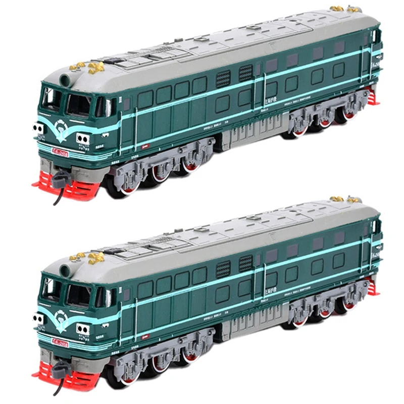 

2X детская модель 1:87 сплав локомотив внутреннего сгорания игрушка Акустооптический поезд игрушки для детей подарок (C)
