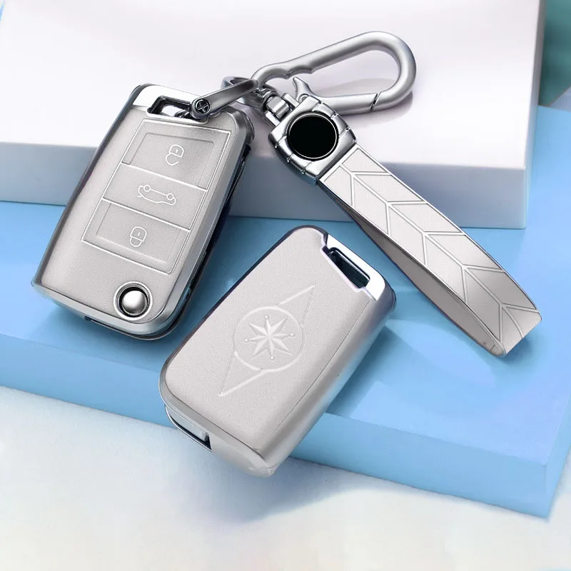 TPU Car Key Case Cover Holder For VW Volkswagen Golf 7 MK7 Tiguan MK2 For SEAT Ateca Aztec Leon FR 2 Ibiza For Skoda Octavia A7