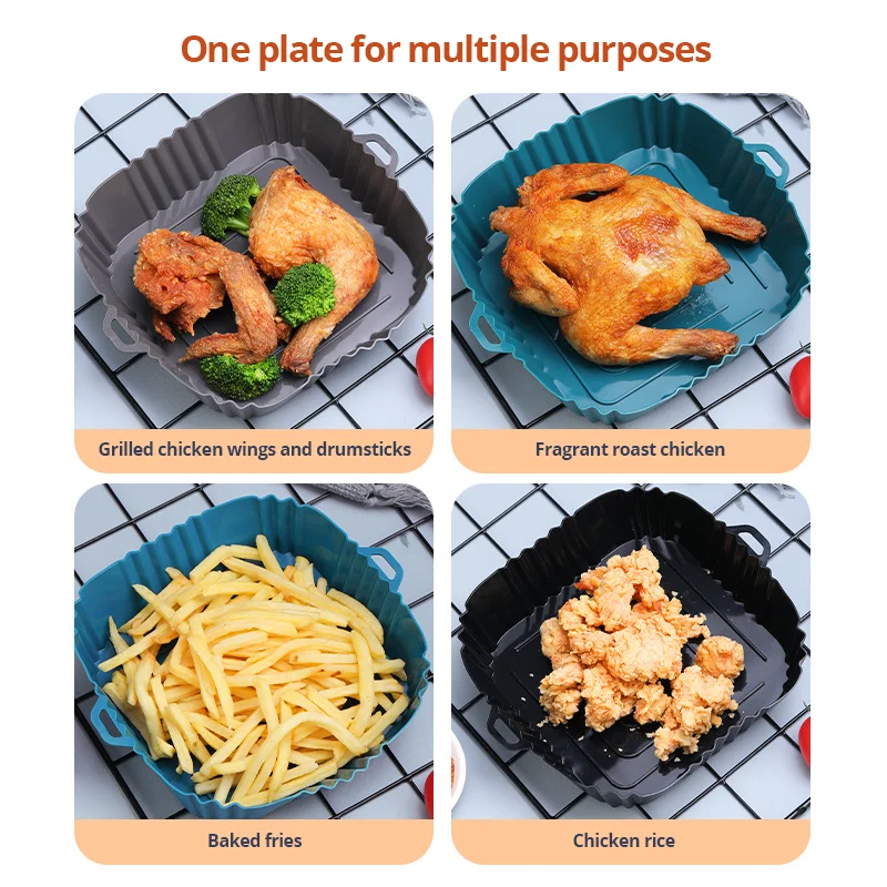 1 шт. черный силиконовый поднос для жарки курицы