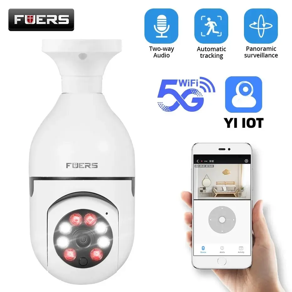 

NEW2023 5G Wifi IP E27 Bulb Surveillance Camera Night Vision Wireless Home Camera 2MP CCTV Video Security Protection Baby Mini C