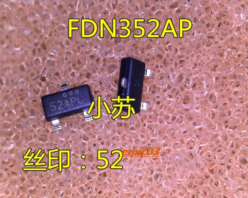 

10 штук FDN352AP :52AP 52 SOT23