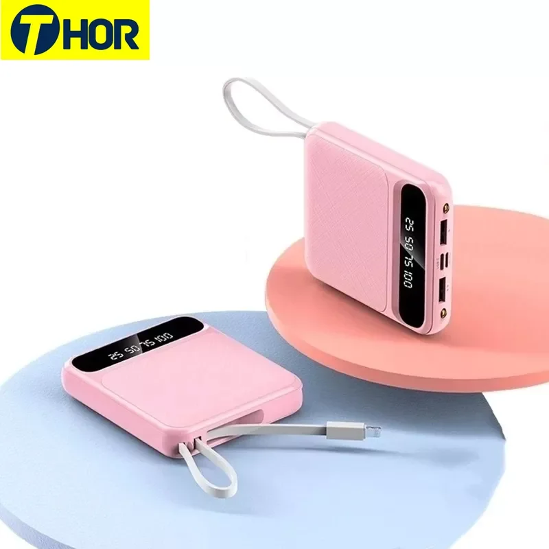 

2023New 10000mAh Power Bank LCD Digital Display Phone Fast Charger LED Lighting Portable Outdoor Travel Powerbank for All Smartp