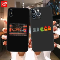 bandai black matte phone case for iphone 13 12 11 pro max 5g x xr 6 6s 7 8 plus xs max se 2020 12 mini pac man pacman soft cover