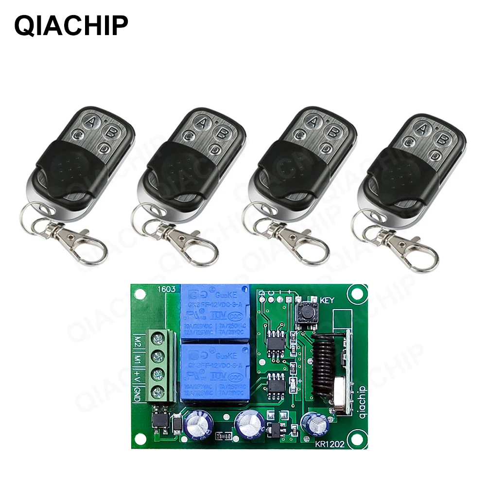 

433MHz Universal Wireless Remote Control DC 12V 2CH RF Relay Receiver And Transmitter For Garage Door Gate Controller