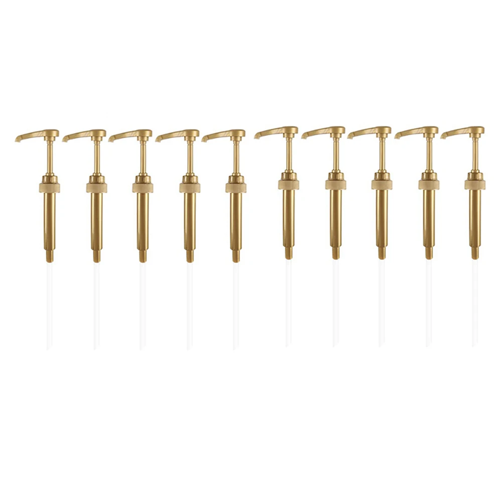 

10 Pcs Coffee Milk Tea Dispenser Syrup Pump Gold Liquid Dispenser for Torani Syrup 8Ml Juice Bottle Dispenser Pump