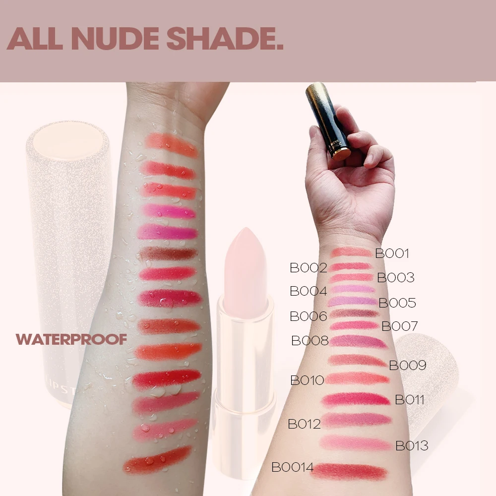 14 Colors Korean Hot Red Matte Lipstick Shade Waterproof Long Lasting Kiss Proof Nude Vegan Lip Stick Dropshipping images - 6