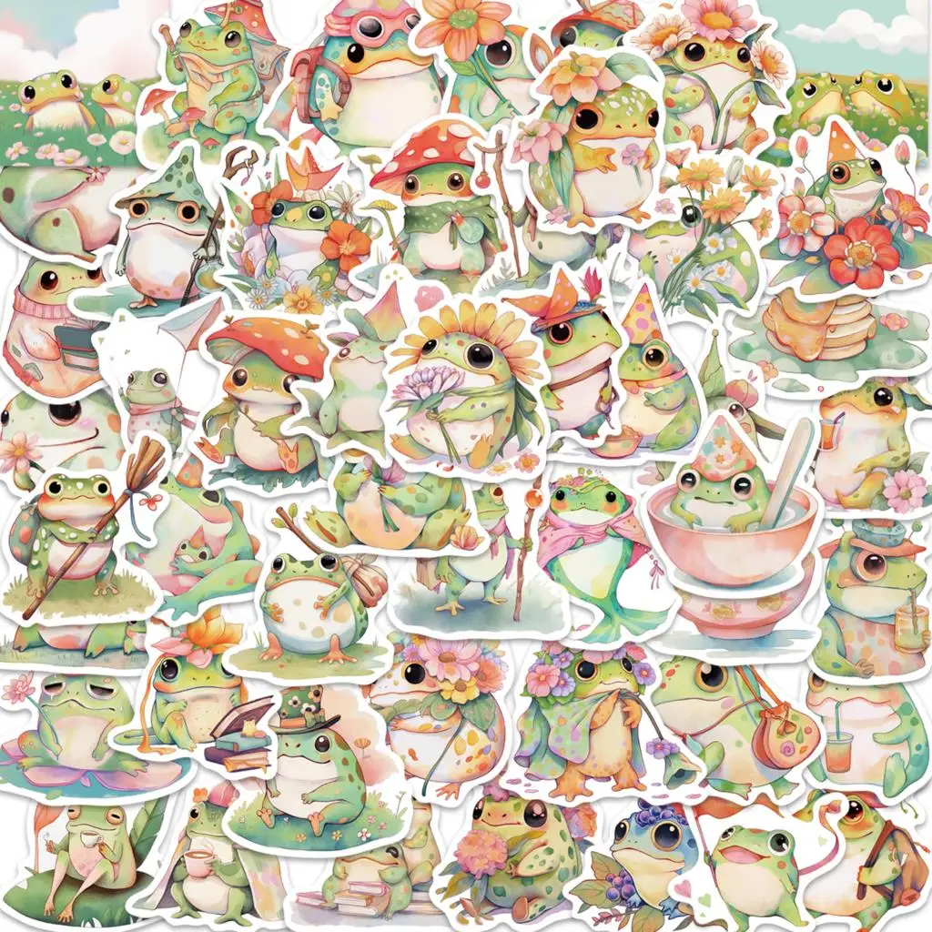 

10/50pcs Stickers Cartoon Cute Frog Stickers Graffiti Photo Skateboard Waterproof Suitcase Luggage Laptop Car Sticker Decals Kid