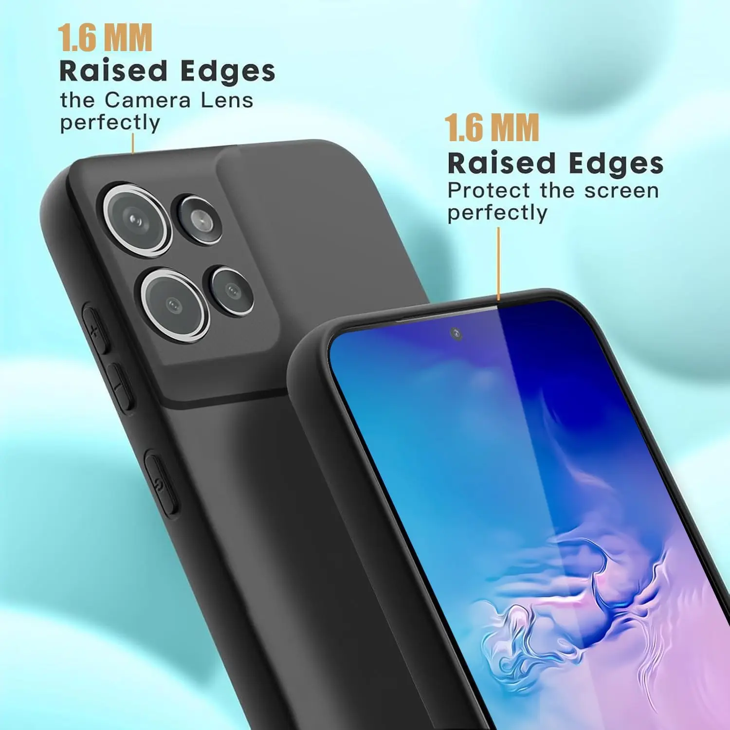 Чехол для MOTO G75 черный матовый мягкий защитный противоударный чехол из ТПУ камеры