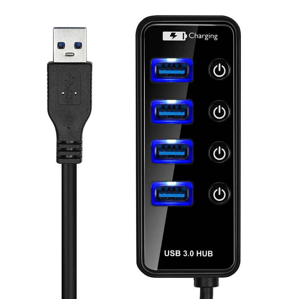 Высокоскоростной 4-портовый концентратор USB3.0 с быстрой зарядкой электронные