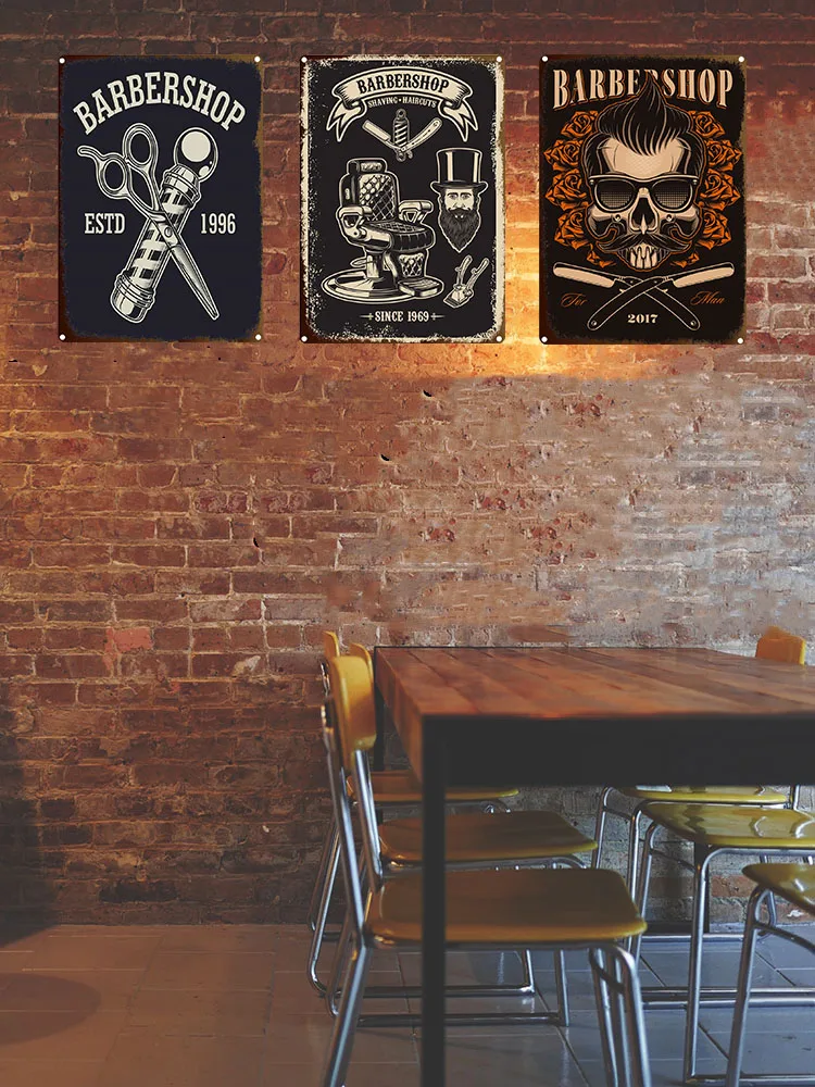 Металлический оловянный плакат для парикмахерской домашний декор бара паба